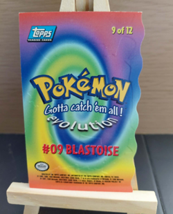 1999 Topps Pokemon The First Movie #D9 Blastoise (Die-Cut Embossed 9/12) Blue NM - Image 2