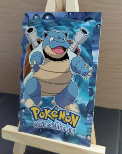 1999 Topps Pokemon The First Movie #D9 Blastoise (Die-Cut Embossed 9/12) Blue NM - Image 4