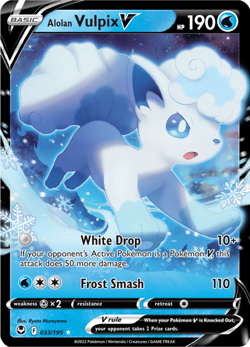 Pokemon TCG Alolan Vulpix V 033/195 ULTRA RARE Silver Tempest NM/M - Image 1