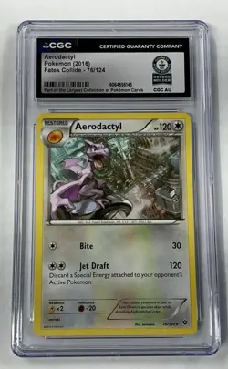 Aerodactyl 76/124 Fates Collide Regular Cgc World Record Pokemon 2016 - Image 1