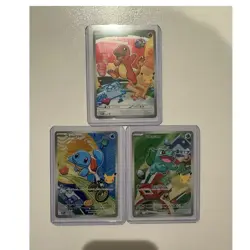 Pokemon First Partner Illustration Kanto Set Charmander Squirtle Bulbasaur NM - Image 1