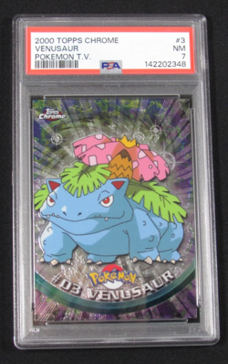2000 Topps Chrome Pokemon T.V. #3 VENUSAUR PSA 7 NM - Image 1