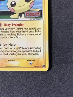 Pokemon TCG Pichu EX Power Keepers 21/108 Reverse Holo Rare - Image 3