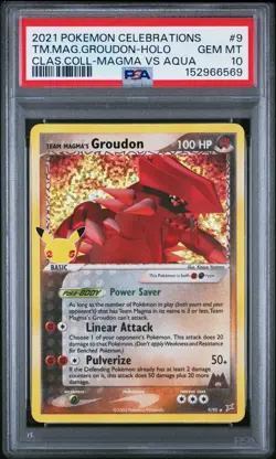 2021 Pokemon Celebrations Classic Collection Magma's Groudon #9 PSA 10 - GEM! - Image 1