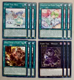Yugioh! 3x Fairy Tail - Wiccat + Ball + Once Upon A + Tails Of TheBLZD 1st Ed NM - Image 1