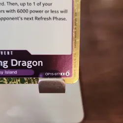 Bandai Lightning Dragon OP15-077 Rare Foil Alt Art English Event - Image 3