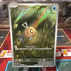 Feebas 198/191 Pokemon Holo Illustration Rare Surging Sparks Card NM pack fresh - Image 1