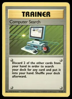 Pokemon Cards Computer Search 71/102 Base Set Unlimited Rare LP - Image 1