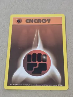 1999 Fighting Energy Pokemon Card (NM) 97/102 - Image 1