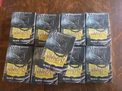 60 DRAGON SHIELD BLACK CLASSIC JAPANESE Card Sleeves Mini Deck Protector 9 Packs - Image 1