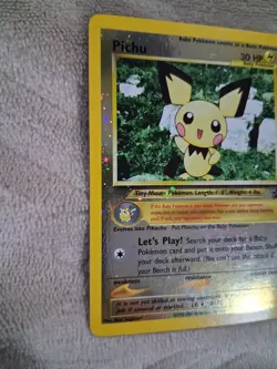Pichu Promo 35 WoTC Black Star Promo Pokemon Card Holo Foil Rare LP - Image 4