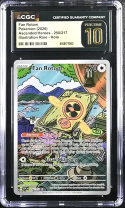 POP 5 Pokemon IR Illustration Fan Rotom 250/217 Ascended Heroes CGC 10 PRISTINE - Image 1