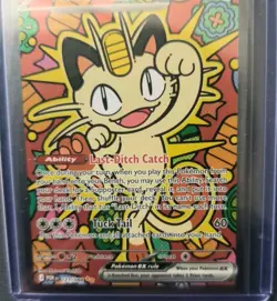 Meowth EX SIR Full Art Holo Rare Pokemon TCG Card 121/088 Perfect Order - Image 4