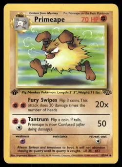 Pokemon Cards Primeape 43/64 1st Edition Jungle WOTC Uncommon NM - Image 1
