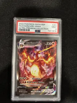 Pokemon Charizard VMAX Full Art Holo Promo Ultra-Premium SWSH261 PSA 9 2022 - Image 1