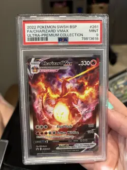 Pokemon Charizard VMAX Full Art Holo Promo Ultra-Premium SWSH261 PSA 9 2022 - Image 3