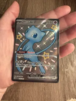 Pokemon Mew EX Shiny Ultra Rare Holo 216/091 SV: Paldean Fates Basic 180 HP - Image 3