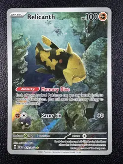 Pokemon Relicanth Illustration Rare IR Full Art Holo 173/162 Temporal Forces - Image 1