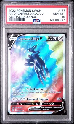 2022 POKEMON SWORD & SHIELD ASTRAL RADIANCE ALT ART/ORIGIN FORME DIALGA V PSA 10 - Image 1