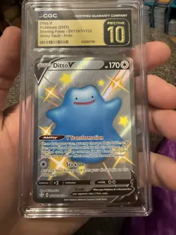 2021 Pokemon Shining Fates Ditto V Holo CGC PRISTINE 10 #SV118/SV122 Pop 126 - Image 1