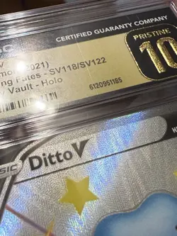 2021 Pokemon Shining Fates Ditto V Holo CGC PRISTINE 10 #SV118/SV122 Pop 126 - Image 3