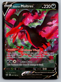 Galarian Moltres V Pokemon Chilling Reign 097/198 Ultra Rare NM - Image 1