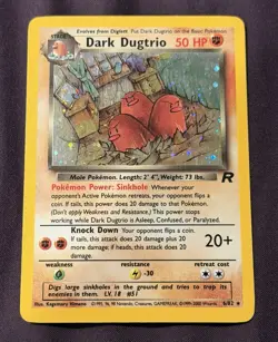Pokemon Dark Dugtrio Team Rocket Holo Rare 6/82 2000 50HP Unlimited - Image 1