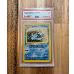 Pokemon TCG 1999 Jungle Vaporeon 12/64 Holo 1st Edition PSA 7 - Image 1