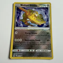 Pokemon TCG Radiant Steelix 124/196 Ultra Rare Sw&Sh: Lost Origin NM/LP - Image 1