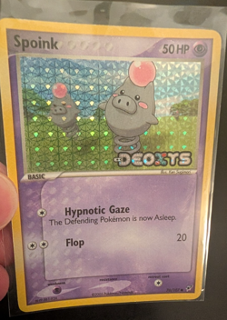 2005 Pokemon Spoink #76/107 Ex Deoxys Reverse Holo - Image 3
