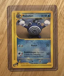Pokemon Poliwhirl Expedition Base Set 89/165 HP (stain upper left back side) - Image 1
