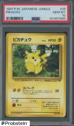1997 Pokemon Japanese Jungle Pikachu #25 PSA 10 GEM MINT - Image 1