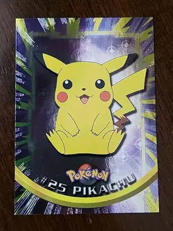 NM! RAYS HOLO FOIL Pikachu #25 Black Label Series 1 Topps Pokemon Tv Animation - Image 1
