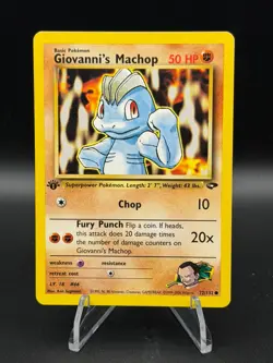 Giovanni's Machop 72/132 Gym Challenge - 1st Ed. - LP - Pokemon TCG - SKUA13 - Image 1