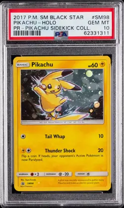 2017 POKEMON SM BLACK STAR PROMO PIKACHU SIDEKICK COLLECTION PIKACHU-HOLO PSA 10 - Image 1