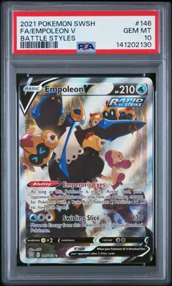 Empoleon V 2021 Pokemon Alt Art Rare Battle Styles #146 PSA 10 Graded A492 - Image 1