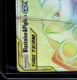 2019 Pokemon Sun & Moon Cosmic Eclipse Blastoise Piplup Tag Team 253/236 Damaged - Image 4