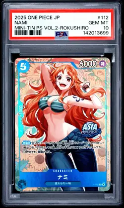 Nami PSA10 2025 One Piece Japanese Mini-Tin Pack Set Vol.2-Rokushiro #112 - Image 1