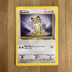 Meowth 56/64 - Jungle Pokemon TCG Card 1999 WOTC Vintage LP - Image 1