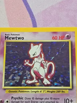 Pokemon Mewtwo TCG Base Set Holo Unlimited Rare Card 10/102 1999 LP CLEAN - Image 2