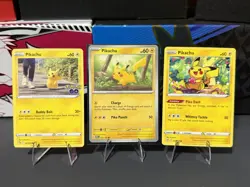 Pokemon TCG 3 Card Lot Pikachu 027/078 025/165 057/196 Pokemon GO MEW - Image 1