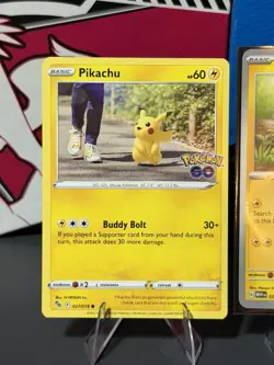 Pokemon TCG 3 Card Lot Pikachu 027/078 025/165 057/196 Pokemon GO MEW - Image 2