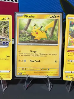 Pokemon TCG 3 Card Lot Pikachu 027/078 025/165 057/196 Pokemon GO MEW - Image 3
