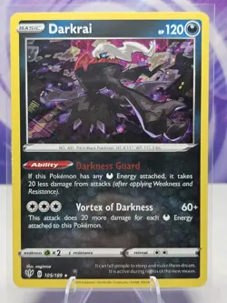 Darkrai 105/189 Darkness Ablaze Cosmo Holo Ultra Rare Pokemon Card 2020 LP - Image 1