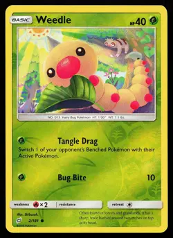 Weedle 2/181 Reverse Holo Common Team Up Pokemon Card - Image 1