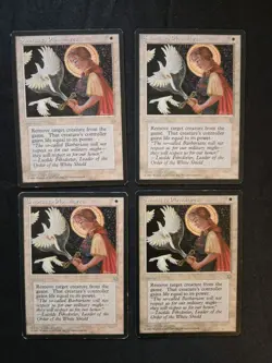 MTG Swords to Plowshares X4, Ice Age release, unc PLAYSET in VG condition 1995 - Image 1