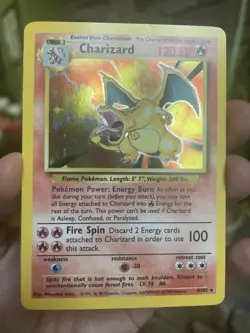 Charizard 4/102 Holo Rare Base Set Unlimited Pokemon 1999 LP - Clean Holo - Image 5