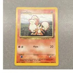 Wizards of the Coast Pokemon TCG Base Set Growlithe 28/102 1999 Common EN - Image 1