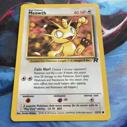 Pokemon TCG Meowth Team Rocket 62/82 Regular LP. - Image 1