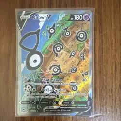 Pokemon Unown V 177/195 Silver Tempest Ultra Rare Holo Full Art Basic HP 180 - Image 1